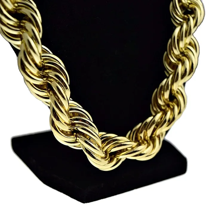 Necklaces Bling Cartel Admin 14K Gold Plated Rope Chain Necklace 20mm Thick x 30