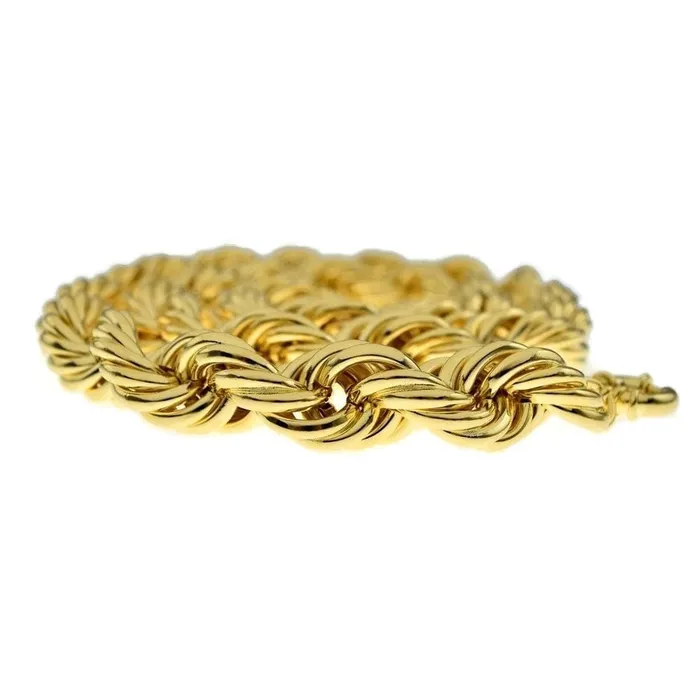 Necklaces Bling Cartel Admin 14K Gold Plated Rope Chain Necklace 20mm Thick x 30