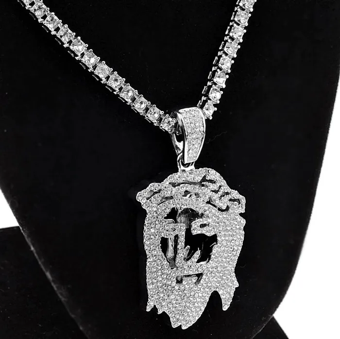 Necklaces Flat Jesus Head Pendant OneRow Silver Tone 24 Tennis Chain Necklace Bling Cartel Admin Necklaces Flat Jesus Head Pendant OneRow Silver Tone 24 Tennis Chain Necklace Bling Cartel Admin