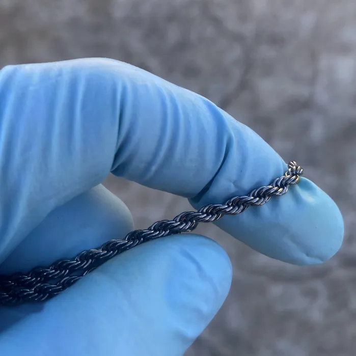 Necklaces Hematite Black Finish Rope Necklace Twisted Hip Hop Chain 3MM 2024 Sungshin Necklaces Hematite Black Finish Rope Necklace Twisted Hip Hop Chain 3MM 2024 Sungshin