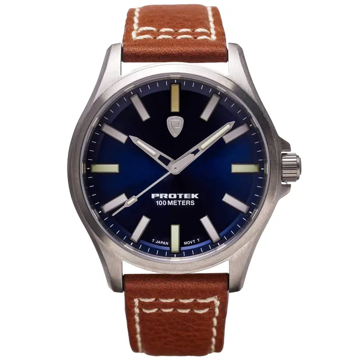 Protek Watches Protek Unisex Watch Field Series Japanese Quartz Blue Dial Leather Strap 3003 Protek Watches Protek Unisex Watch Field Series Japanese Quartz Blue Dial Leather Strap 3003