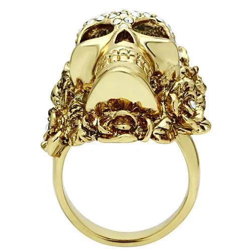 Rings 3W017 Gold White Metal Ring with Top Grade Crystal in Aurora Borealis Rainbow Effect Alamode