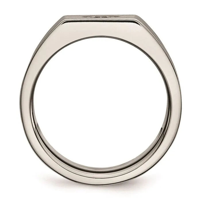 Rings Chisel Stainless Steel Polished with CZ Ring