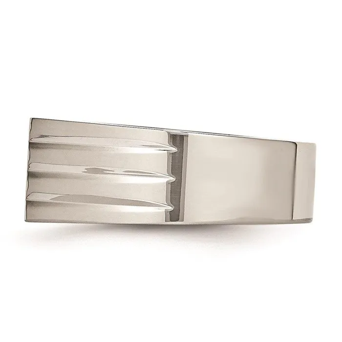 Rings Chisel Stainless Steel Polished with CZ Ring