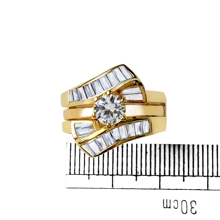 Rings LOAS1373 Sterling Silver 925 ring set with gold plating in AAA grade CZ ships in one day Alamode