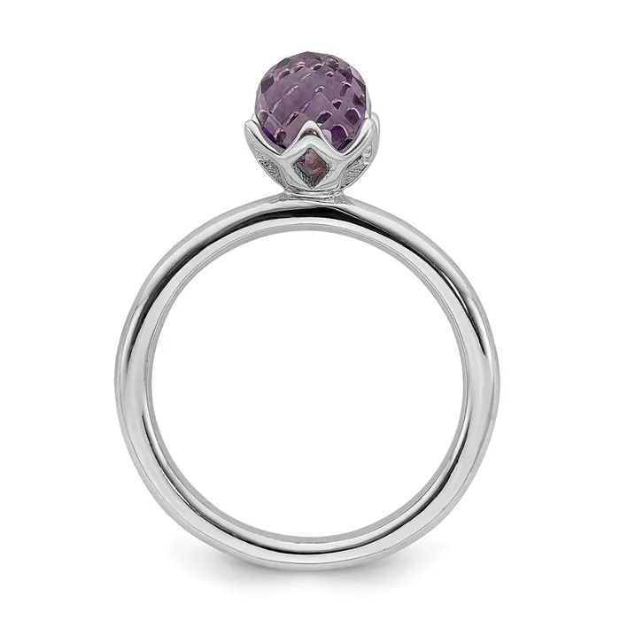Stackable Expressions Rings Sterling Silver Stackable Expressions Amethyst Briolette Ring QSK323 Stackable Expressions Rings Sterling Silver Stackable Expressions Amethyst Briolette Ring QSK323