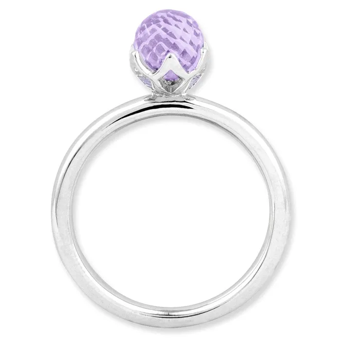 Stackable Expressions Rings Sterling Silver Stackable Expressions Amethyst Briolette Ring QSK323 Stackable Expressions Rings Sterling Silver Stackable Expressions Amethyst Briolette Ring QSK323