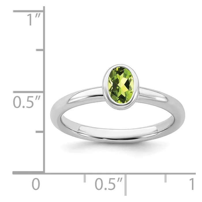 Stackable Expressions Rings Sterling Silver Stackable Expressions Oval Peridot Ring QSK441 Stackable Expressions Rings Sterling Silver Stackable Expressions Oval Peridot Ring QSK441