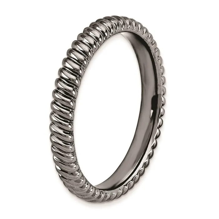 Stackable Expressions Sterling Silver Stackable Expressions Blackplated Ring QSK269 Rings Stackable Expressions Sterling Silver Stackable Expressions Blackplated Ring QSK269 Rings