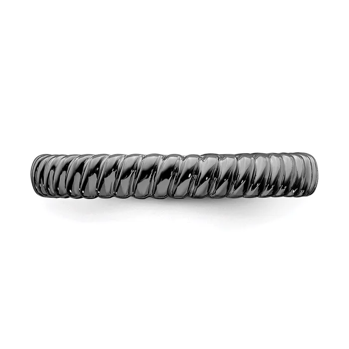 Stackable Expressions Sterling Silver Stackable Expressions Blackplated Ring QSK269 Rings Stackable Expressions Sterling Silver Stackable Expressions Blackplated Ring QSK269 Rings