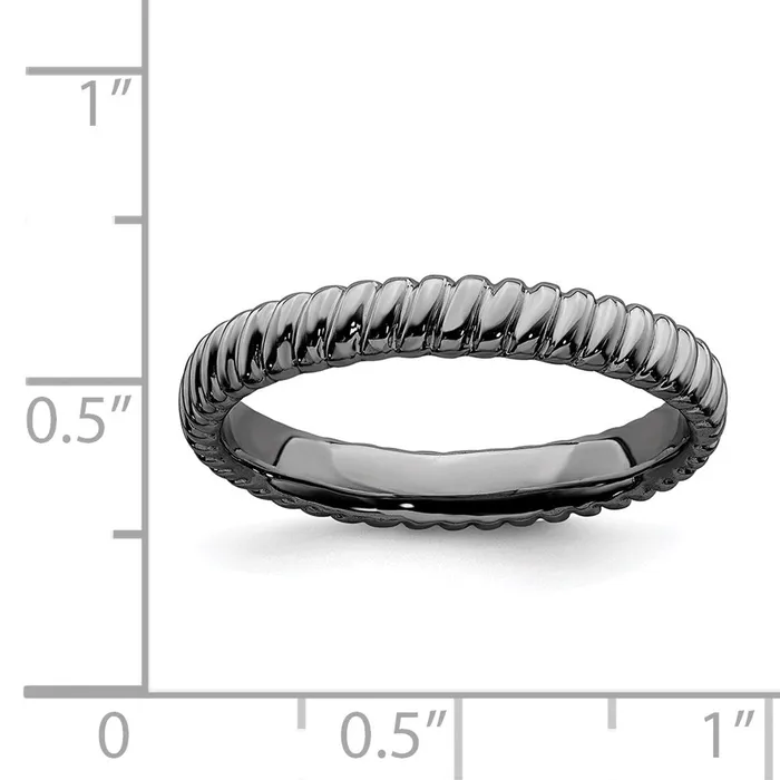 Stackable Expressions Sterling Silver Stackable Expressions Blackplated Ring QSK269 Rings Stackable Expressions Sterling Silver Stackable Expressions Blackplated Ring QSK269 Rings