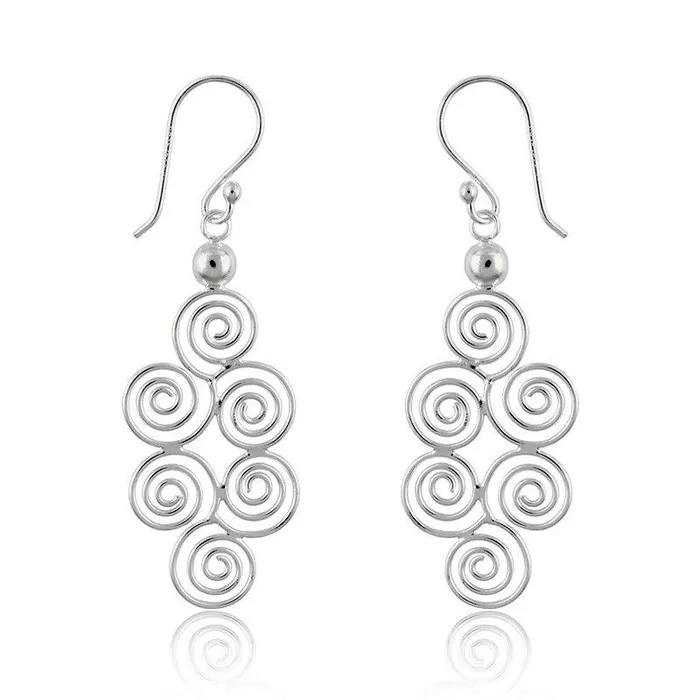 Sterling Silver Multi Swirls Earrings Classic Earrings
