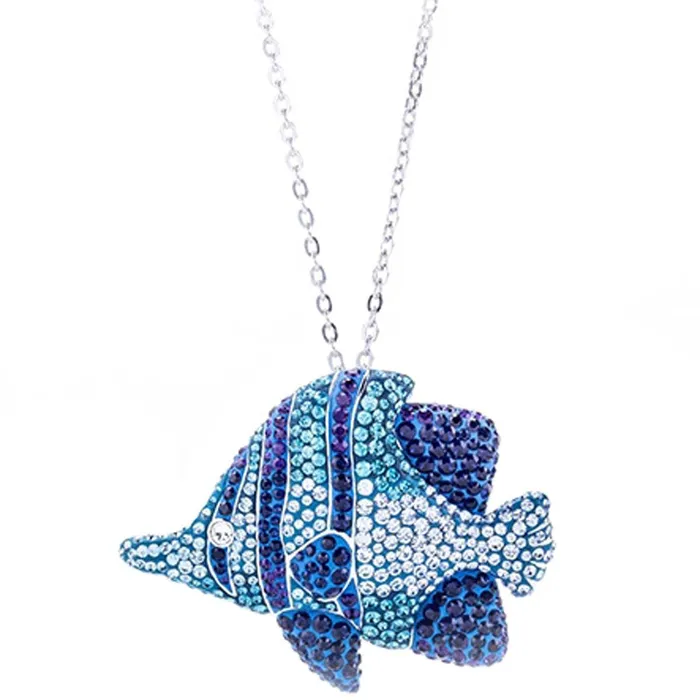 Swarovski Necklaces Swarovski Womens Necklace Enchanted Fish Crystal Pendant Metal Plating 5195533