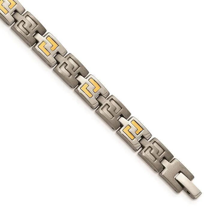 Titanium with 14k Inlay Accent Bracelet Chisel Bracelets