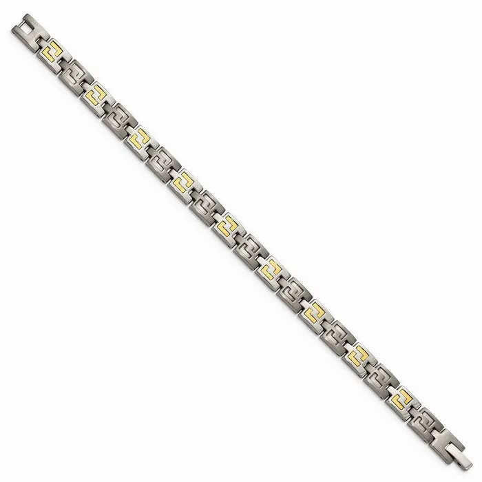 Titanium with 14k Inlay Accent Bracelet Chisel Bracelets Titanium with 14k Inlay Accent Bracelet Chisel Bracelets