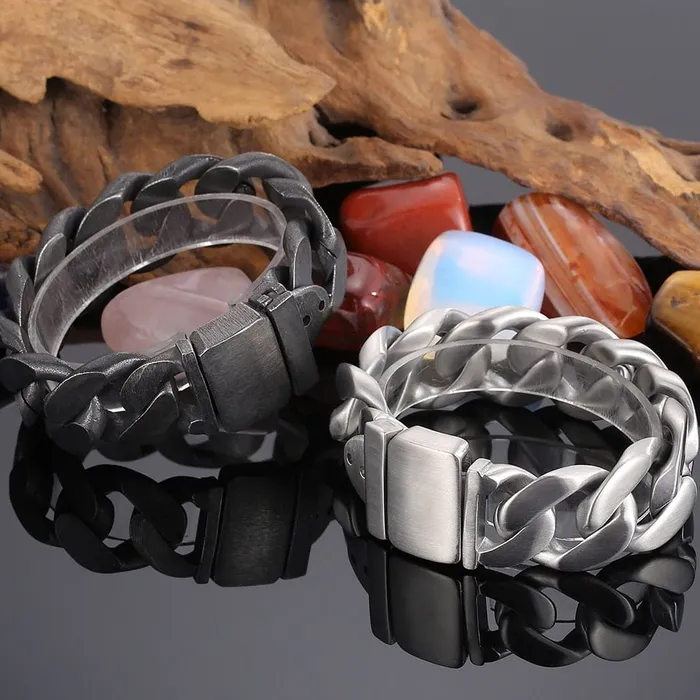 VVS Jewelry Bracelets 25mm Chunky Stainless Steel Miami Cuban Bracelet