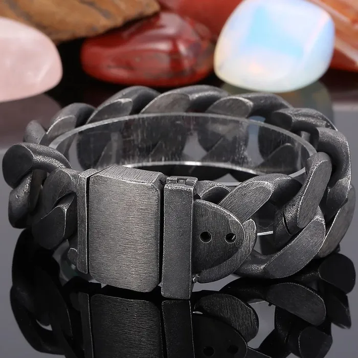 VVS Jewelry Bracelets 25mm Chunky Stainless Steel Miami Cuban Bracelet