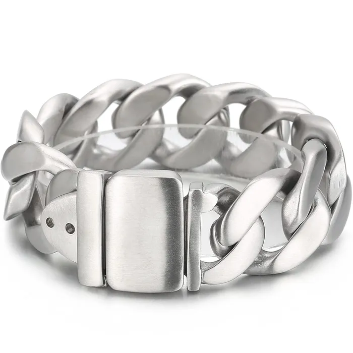 VVS Jewelry Bracelets 25mm Chunky Stainless Steel Miami Cuban Bracelet
