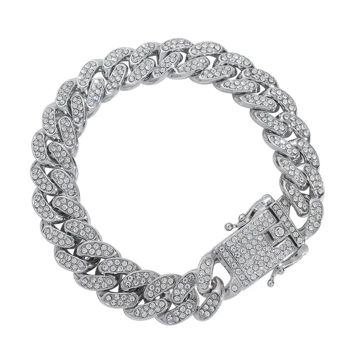 VVS Jewelry Bracelets Fully Iced Bling Watch Cuban Bracelet Bundle