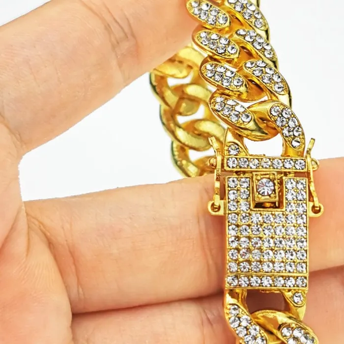 VVS Jewelry Bracelets Fully Iced Bling Watch Cuban Bracelet Bundle