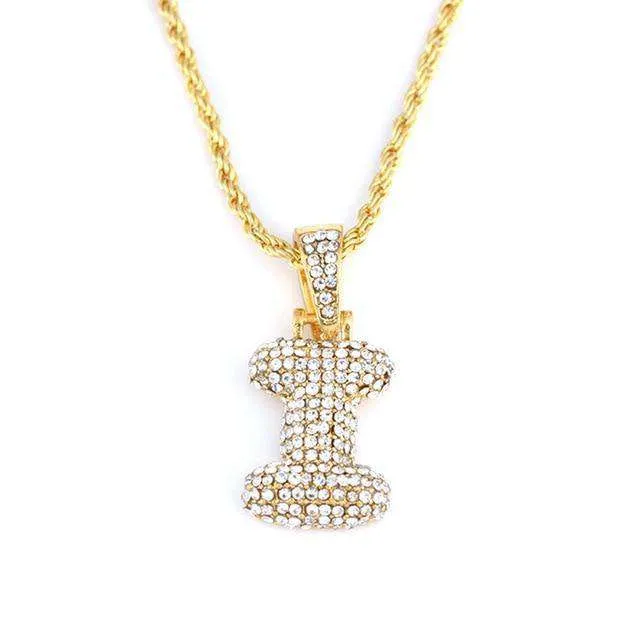 VVS Jewelry Necklaces Hailey Bieber Initial Bubble Letter Necklace