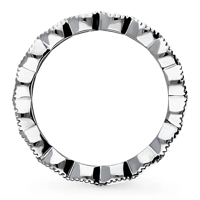 BERRICLE Rings EastWest Milgrain Bezel Oval CZ Eternity Ring in Sterling Silver