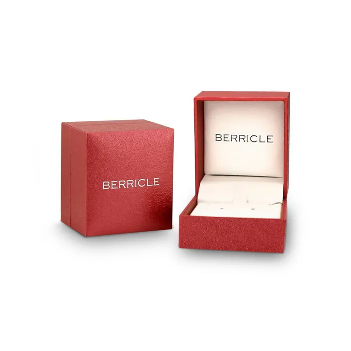 BERRICLE Solitaire Kaleidoscope CZ Stud Earrings in Sterling Silver 16ct Earrings