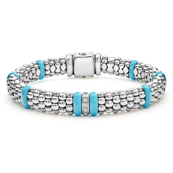 Bracelets Lagos Blue Caviar Blue Single Station Diamond Caviar Bracelet 9mm