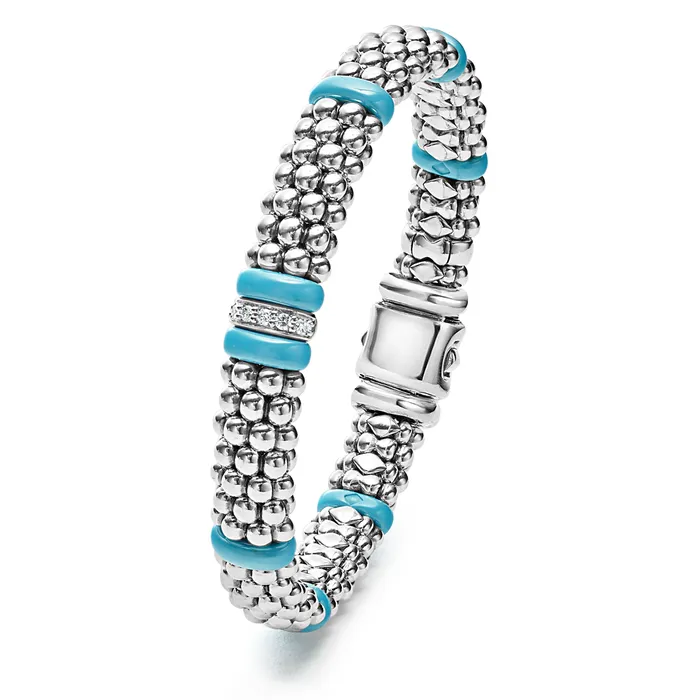 Bracelets Lagos Blue Caviar Blue Single Station Diamond Caviar Bracelet 9mm Bracelets Lagos Blue Caviar Blue Single Station Diamond Caviar Bracelet 9mm