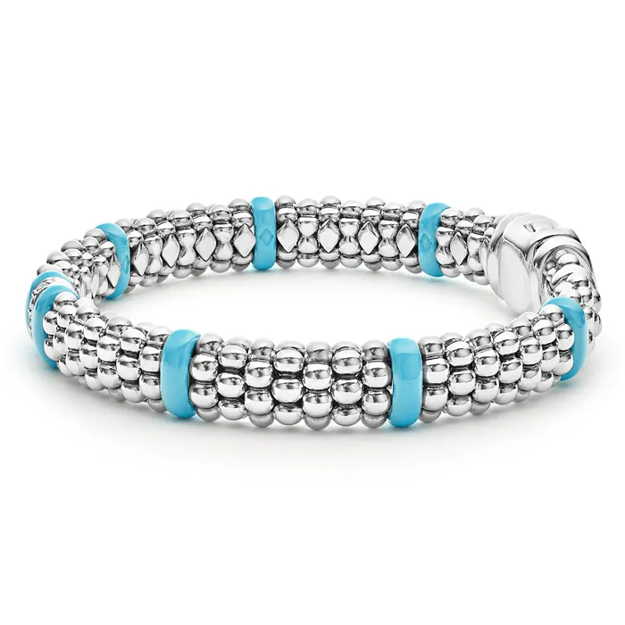 Bracelets Lagos Blue Caviar Blue Single Station Diamond Caviar Bracelet 9mm Bracelets Lagos Blue Caviar Blue Single Station Diamond Caviar Bracelet 9mm