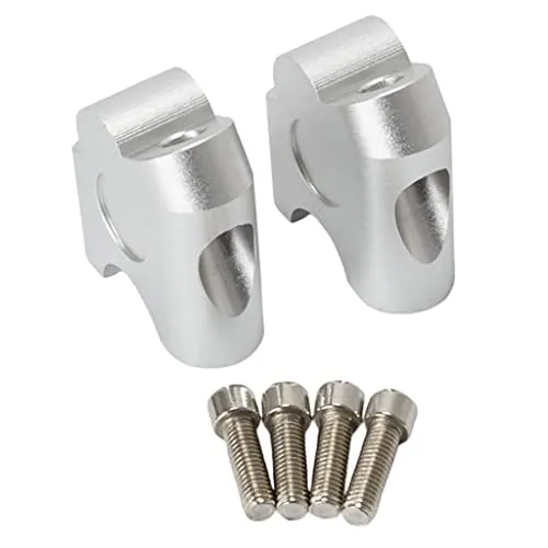 Dropshipped via Social Commerce Network ATORSE 78 22Mm Motorcycle ATV Dirt Bike Motocross Handlebar Risers Silver 2 Handlebar Riser Clamps 4 Fixing Bolts Rings