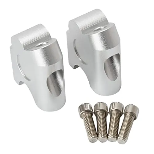 Dropshipped via Social Commerce Network ATORSE 78 22Mm Motorcycle ATV Dirt Bike Motocross Handlebar Risers Silver 2 Handlebar Riser Clamps 4 Fixing Bolts Rings