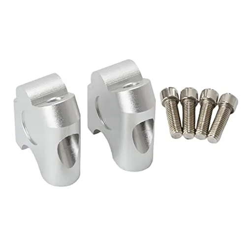 Dropshipped via Social Commerce Network ATORSE 78 22Mm Motorcycle ATV Dirt Bike Motocross Handlebar Risers Silver 2 Handlebar Riser Clamps 4 Fixing Bolts Rings