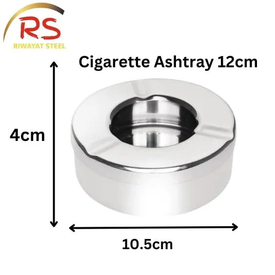 Dropshipped via Social Commerce Network Riwayat Steel Stainless Steel Cigarette Ashtray for Office Car Restaurants and Bars 12cm Ashtray with Lid Windproof Design Bracelets