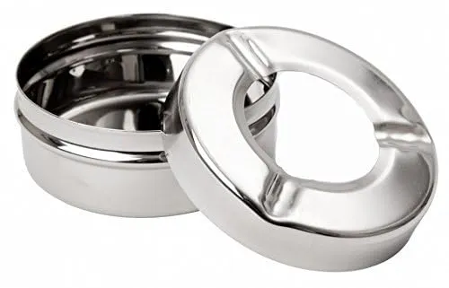 Dropshipped via Social Commerce Network Riwayat Steel Stainless Steel Cigarette Ashtray for Office Car Restaurants and Bars 12cm Ashtray with Lid Windproof Design Bracelets
