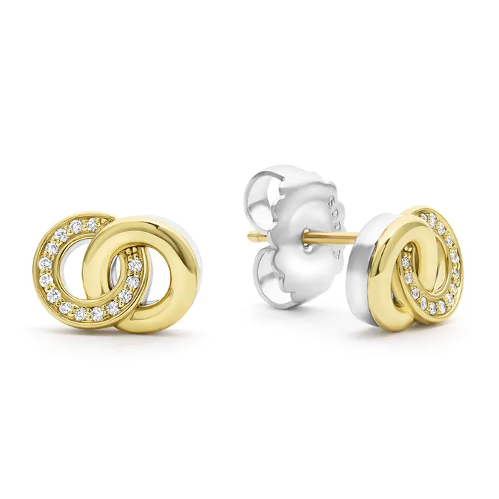 Earrings LAGOS Signature Caviar TwoTone Interlocking Diamond Stud Earrings