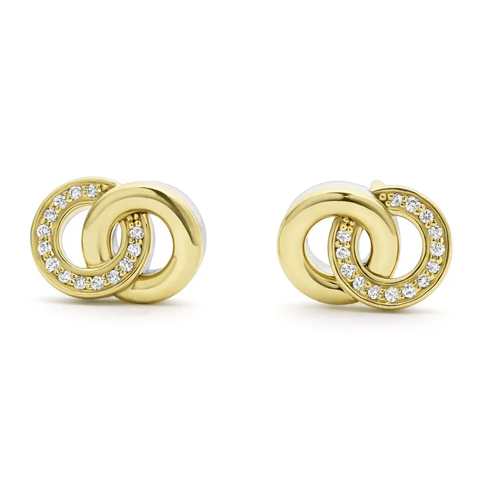 Earrings LAGOS Signature Caviar TwoTone Interlocking Diamond Stud Earrings