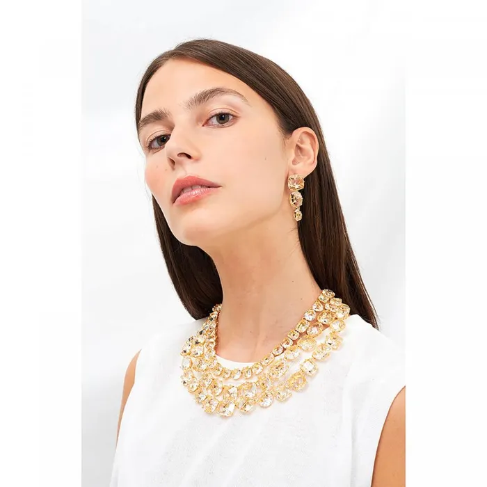 Earrings Les Nereides Les Nereides 3 Crystal Stones Earrings Earrings Les Nereides Les Nereides 3 Crystal Stones Earrings