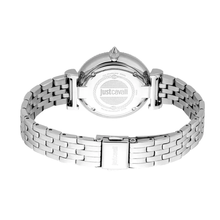 Just Cavalli Bracelets Just Cavalli Unleashed Ladies Blue Dial Silver Watch and Bracelet Set