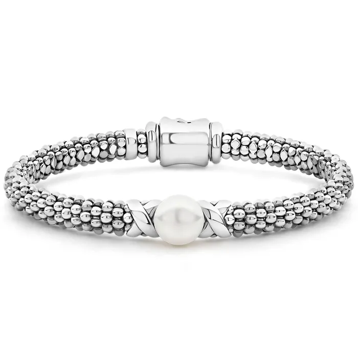 Lagos Bracelets Luna Silver X Pearl Caviar Bracelet 6mm