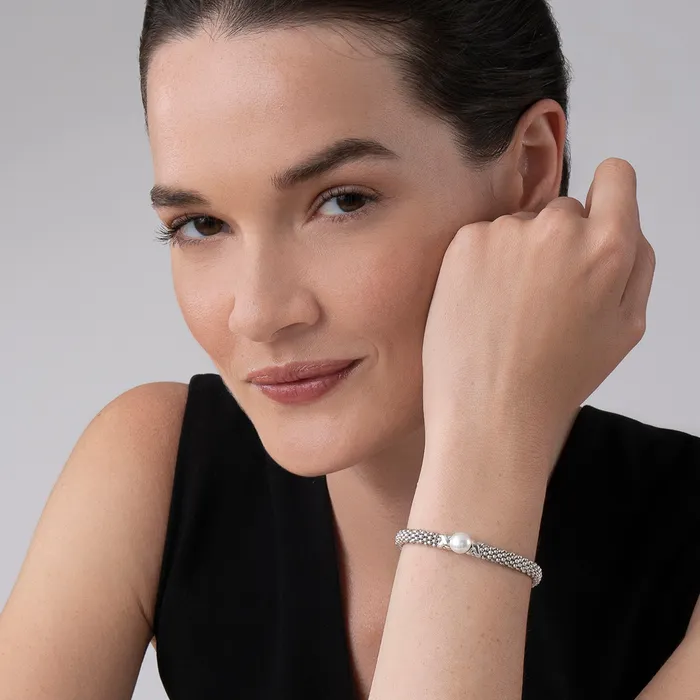 Lagos Bracelets Luna Silver X Pearl Caviar Bracelet 6mm Lagos Bracelets Luna Silver X Pearl Caviar Bracelet 6mm
