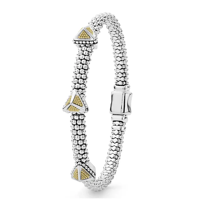 Lagos KSL Three Station Pyramid Caviar Bracelet 6mm Bracelets Lagos KSL Three Station Pyramid Caviar Bracelet 6mm Bracelets