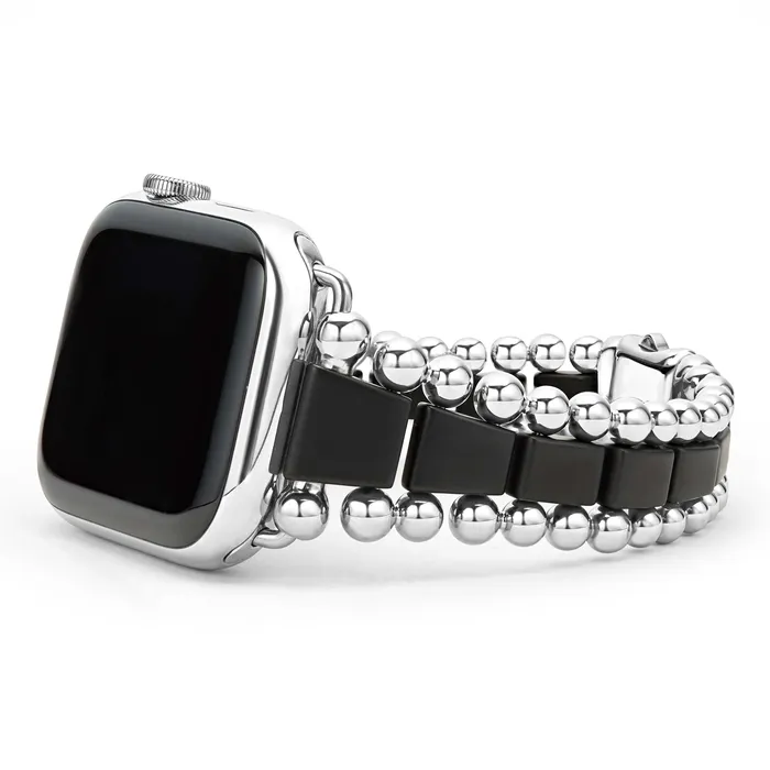 Smart Caviar Matte Black Ceramic and Stainless Steel Watch Bracelet4249mm LAGOS Bracelets Smart Caviar Matte Black Ceramic and Stainless Steel Watch Bracelet4249mm LAGOS Bracelets