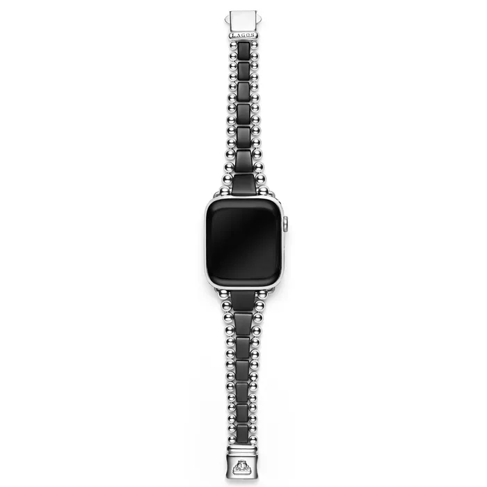 Smart Caviar Matte Black Ceramic and Stainless Steel Watch Bracelet4249mm LAGOS Bracelets Smart Caviar Matte Black Ceramic and Stainless Steel Watch Bracelet4249mm LAGOS Bracelets