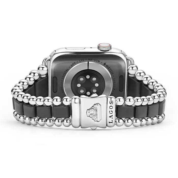 Smart Caviar Matte Black Ceramic and Stainless Steel Watch Bracelet4249mm LAGOS Bracelets Smart Caviar Matte Black Ceramic and Stainless Steel Watch Bracelet4249mm LAGOS Bracelets