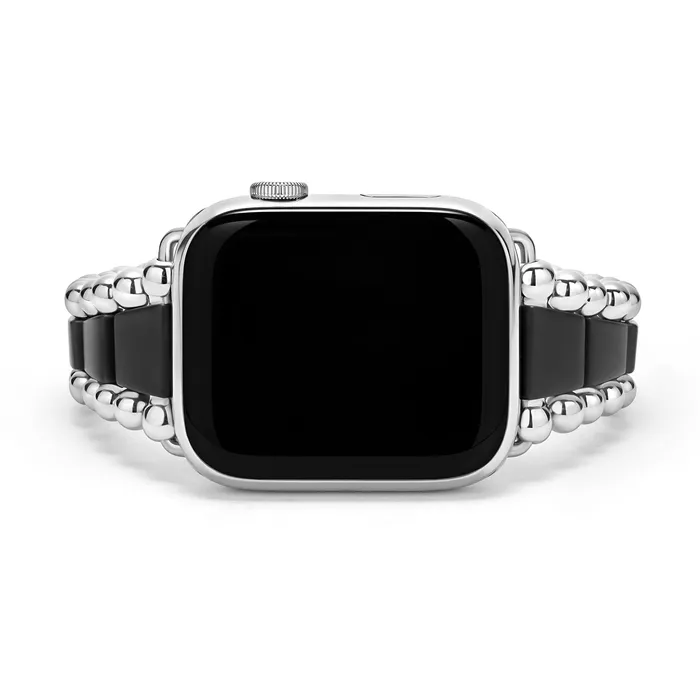 Smart Caviar Matte Black Ceramic and Stainless Steel Watch Bracelet4249mm LAGOS Bracelets Smart Caviar Matte Black Ceramic and Stainless Steel Watch Bracelet4249mm LAGOS Bracelets