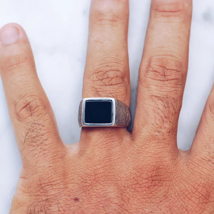 BLACK ONYX RING 925 STERLING SILVER Jess Zabala Jewelry Rings