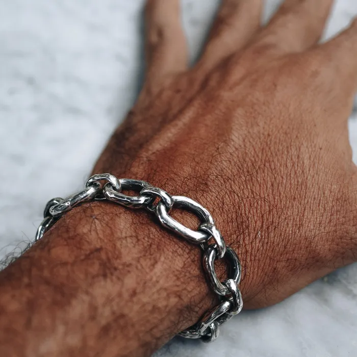 Bracelets JewelryLab BIG ABSTRACT CHAIN BRACELET 925 STERLING SILVER