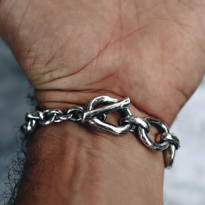 Bracelets JewelryLab BIG ABSTRACT CHAIN BRACELET 925 STERLING SILVER