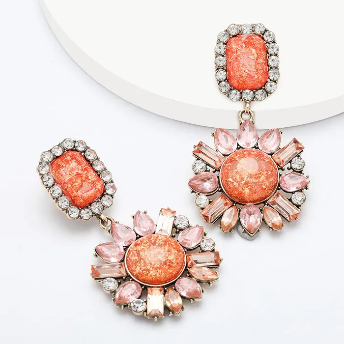Earrings Large Geometric Crystals Dangle Earring Refined by AnnaKaci Earrings Large Geometric Crystals Dangle Earring Refined by AnnaKaci